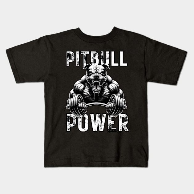 PITBULL POWER Kids T-Shirt by mmpower